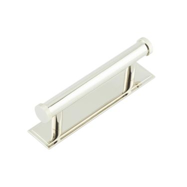 Click Here To Enlarge This Photo Of HOX-250PN-6050PN Frelan Hardware Hoxton Thaxted Cabinet Handle 96mm on Stepped Backplate Polished Nickel