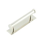 HOX-250PN-6050PN Frelan Hardware Hoxton Thaxted Cabinet Handle 96mm on Stepped Backplate Polished Nickel