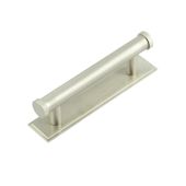 HOX-250SN-6050SN Frelan Hardware Hoxton Thaxted Cabinet Handle 96mm on Stepped Backplate Satin Nickel