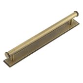 HOX-260AB-6060AB Frelan Hardware Hoxton Thaxted Cabinet Handle 224mm on Stepped Backplate Antique Brass