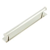 HOX-260PN-5060PN Frelan Hardware Hoxton Thaxted Cabinet Handle 224mm on Plain Backplate Polished Nickel