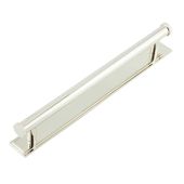 HOX-260PN-6060PN Frelan Hardware Hoxton Thaxted Cabinet Handle 224mm on Stepped Backplate Polished Nickel