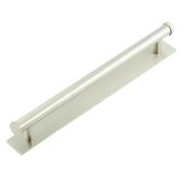 HOX-260SN-5060SN Frelan Hardware Hoxton Thaxted Cabinet Handle 224mm on Plain Backplate Satin Nickel