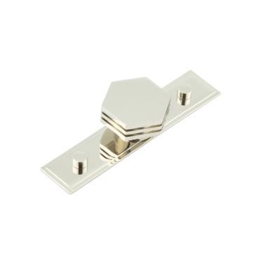Click Here To Enlarge This Photo Of HOX-340PN-6090PN Frelan Hardware Hoxton Nile Cupboard Knob 40mm on Stepped Backplate Polished Nickel