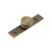 HOX-440AB-5090AB Frelan Hardware Hoxton Sturt Cupboard Knob 40mm on Plain Backplate Antique Brass