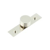 HOX-440PN-5090PN Frelan Hardware Hoxton Sturt Cupboard Knob 40mm on Plain Backplate Polished Nickel