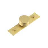 HOX-440SB-5090SB Frelan Hardware Hoxton Sturt Cupboard Knob 40mm on Plain Backplate Satin Brass