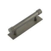 HOX-450DB-5050DB Frelan Hardware Hoxton Sturt Cabinet Handle 96mm on Plain Backplate Backplate Dark Bronze