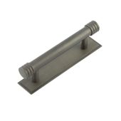 HOX-450DB-6050DB Frelan Hardware Hoxton Sturt Cabinet Handle 96mm on Stepped Backplate Backplate Dark Bronze