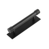 HOX-450MB-5050MB Frelan Hardware Hoxton Sturt Cabinet Handle 96mm on Plain Backplate Backplate Matt Black