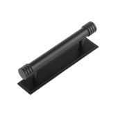 HOX-450MB-6050MB Frelan Hardware Hoxton Sturt Cabinet Handle 96mm on Stepped Backplate Backplate Matt Black