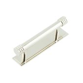 HOX-450PN-6050PN Frelan Hardware Hoxton Sturt Cabinet Handle 96mm on Stepped Backplate Backplate Polished Nickel