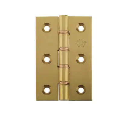 Click Here To Enlarge This Photo Of J7016PB Frelan Hardware Jedo Double Phosphor Bronze Washered Hinges 76x50x3mm Polished Brass