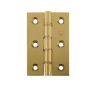 J7016PB Frelan Hardware Jedo Double Phosphor Bronze Washered Hinges 76x50x3mm Polished Brass