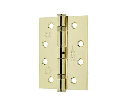 Click Here To Enlarge This Photo Of J8500EB Frelan Hardware Jedo Grade 11 (Mild Steel) Ball Bearing Hinges 102mm x 76mm x 3mm Electro Brass