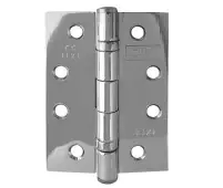 J8500PC Frelan Hardware Jedo Grade 11 (Mild Steel) Ball Bearing Hinges 102mm x 76mm x 3mm Polished Chrome