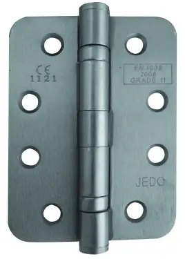 Click Here To Enlarge This Photo Of J8500RSC Frelan Hardware Jedo Grade 11 (Mild Steel) Radius Ball Bearing Hinges 102mm x 76mm x 3mm Satin Chrome