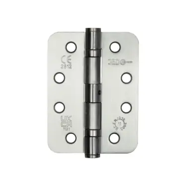 Click Here To Enlarge This Photo Of J8500RSC Frelan Hardware Jedo Grade 11 &lpar;Mild Steel&rpar; Radius Ball Bearing Hinges 102mm x 76mm x 3mm Satin Chrome