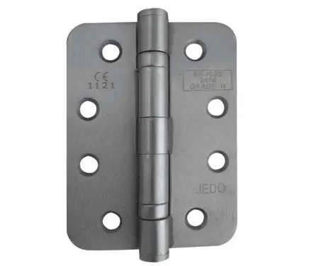 Click Here To Enlarge This Photo Of J8500RSN Frelan Hardware Jedo Grade 11 (Mild Steel) Radius Ball Bearing Hinges 102mm x 76mm x 3mm Satin Nickel