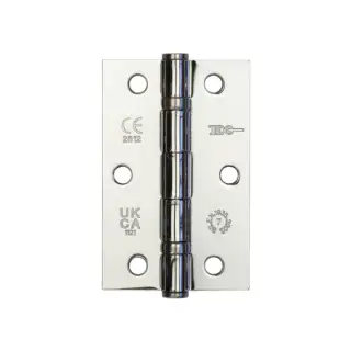 J8501PC Frelan Hardware Jedo Steel Ball Bearing Hinges 89mm x 58mm x 2mm Polished Chrome
