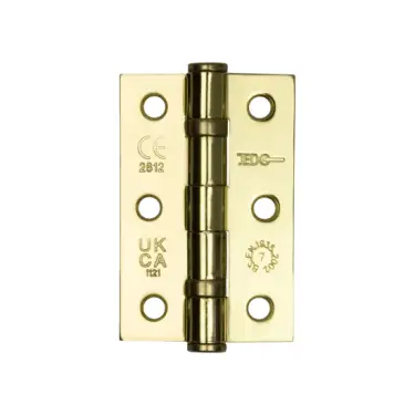 Click Here To Enlarge This Photo Of J8502EB Frelan Hardware Jedo Grade 7 &lpar;Mild Steel&rpar; Ball Bearing Hinges 76mm x 50mm x 2mm Electro Brass