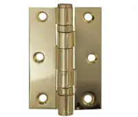 J8502EB Frelan Hardware Jedo Grade 7 (Mild Steel) Ball Bearing Hinges 76mm x 50mm x 2mm Electro Brass