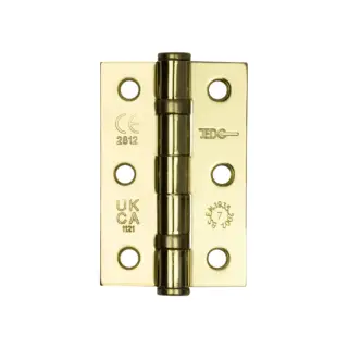 J8502EB Frelan Hardware Jedo Grade 7 &lpar;Mild Steel&rpar; Ball Bearing Hinges 76mm x 50mm x 2mm Electro Brass