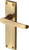 V3913-AT Heritage Brass Door Handle Lever Latch Victoria Design Antique Brass Finish