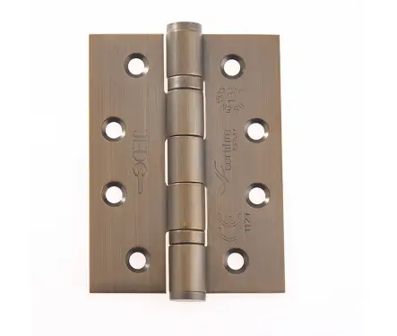 Click Here To Enlarge This Photo Of J9500AB Frelan Hardware Jedo Certifire Grade 13 (Stainless Steel) Ball Bearing Hinges 102mm x 76mm x 3mm Antique Brass
