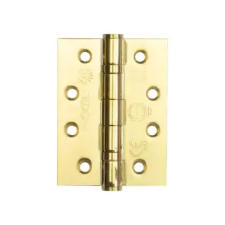 J9500EB Frelan Hardware Jedo Certifire Grade 13 &lpar;Stainless Steel&rpar; Ball Bearing Hinges 102mm x 76mm x 3mm Polished Brass