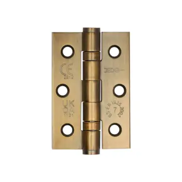 Click Here To Enlarge This Photo Of J9502AB Frelan Hardware Jedo Grade 7 &lpar;Stainless Steel&rpar; Ball Bearing Hinges 76mm x 50mm Antique Brass