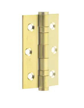 Click Here To Enlarge This Photo Of J9502SB Frelan Hardware Jedo Grade 7 (Stainless Steel) Ball Bearing Hinges 76mm x 50mm Satin Brass