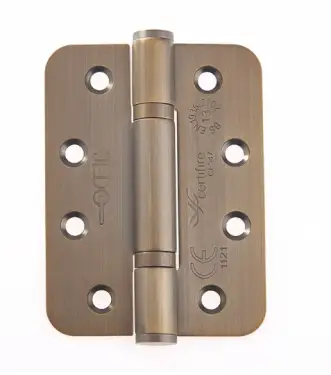 Click Here To Enlarge This Photo Of J9633AB Frelan Hardware Jedo Certifire Grade 13 (Stainless Steel) Radius Polymer Bearing 3 Knuckle Hinges 102mm x 76mm x 3mm Antique Brass (Pack of 3)