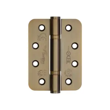 Click Here To Enlarge This Photo Of J9633AB Frelan Hardware Jedo Certifire Grade 13 &lpar;Stainless Steel&rpar; Radius Polymer Bearing 3 Knuckle Hinges 102mm x 76mm x 3mm Antique Brass &lpar;Pack of 3&rpar;