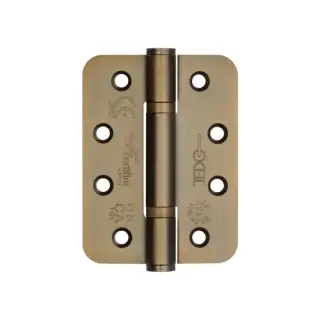 J9633AB Frelan Hardware Jedo Certifire Grade 13 &lpar;Stainless Steel&rpar; Radius Polymer Bearing 3 Knuckle Hinges 102mm x 76mm x 3mm Antique Brass &lpar;Pack of 3&rpar;