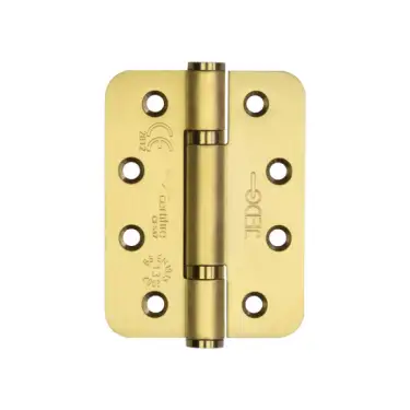 Click Here To Enlarge This Photo Of J9633SB Frelan Hardware Jedo Certifire Grade 13 &lpar;Stainless Steel&rpar; Radius Polymer Bearing 3 Knuckle Hinges 102mm x 76mm x 3mm Satin Brass &lpar;Pack of 3&rpar;