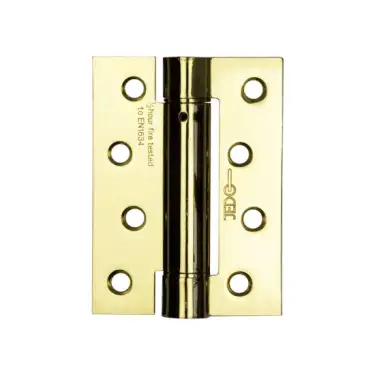 Click Here To Enlarge This Photo Of J9800EB Frelan Hardware Jedo Steel Single Action Spring Hinges 102mm x 76mm x 2.7mm (Pack of 3) Electro Brass