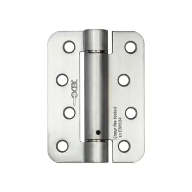 Click Here To Enlarge This Photo Of J9800RSC Frelan Hardware Jedo Steel Radiused Single Action Spring Hinges 102mm x 76mm x 2.7mm (Pack of 3) Satin Chrome