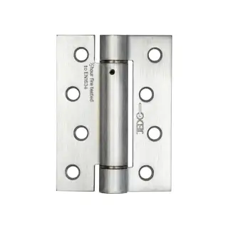 J9800SC Frelan Hardware Jedo Steel Single Action Spring Hinges 102mm x 76mm x 2.7mm (Pack of 3) Satin Chrome