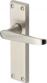 V3913-SN Heritage Brass Door Handle Lever Latch Victoria Design Satin Nickel Finish