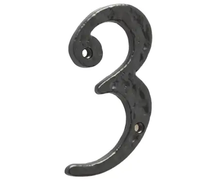 Click Here To Enlarge This Photo Of JAB15-3 Frelan Hardware Jedo Black Antique Door Numeral No.3