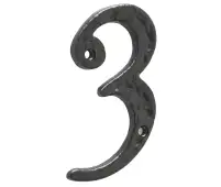JAB15-3 Frelan Hardware Jedo Black Antique Door Numeral No.3