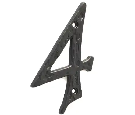 Click Here To Enlarge This Photo Of JAB15-4 Frelan Hardware Jedo Black Antique Door Numeral No.4