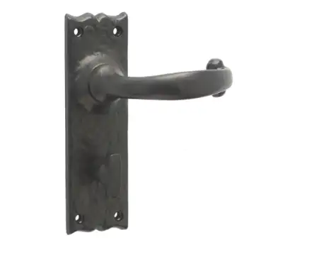 Click Here To Enlarge This Photo Of JAB1B Frelan Hardware Jedo Black Anrique Regal Suite Door Handles on Bathroom Plate