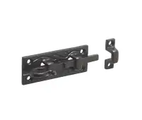 JAB25 Frelan Hardware Jedo Black Antique Straight Bolt 100mm