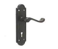 JAB300 Frelan Hardware Jedo Black Antique Turnberry Suite Door Handles on Lockplate
