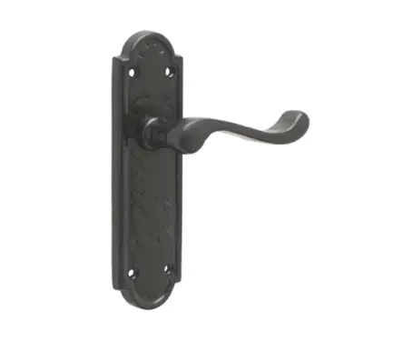 Click Here To Enlarge This Photo Of JAB301 Frelan Hardware Jedo Black Antique Turnberry Suite Door Handles on Latchplate