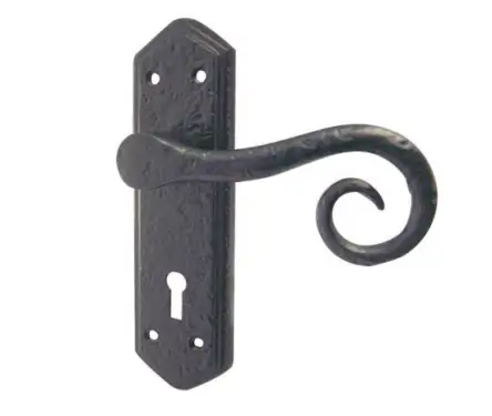 Click Here To Enlarge This Photo Of JAB400 Frelan Hardware Jedo Black Antique Royal Suite Door Handles on Lockplate
