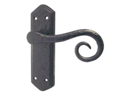 Click Here To Enlarge This Photo Of JAB401 Frelan Hardware Jedo Black Antique Royal Suite Door Handles on Latchplate