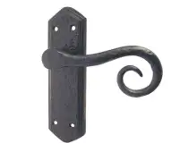JAB401 Frelan Hardware Jedo Black Antique Royal Suite Door Handles on Latchplate